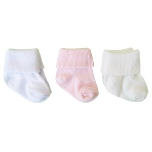 Bebengo 3'lü Soket Kız Bebek Çorabı 9558 Krem-Pembe
