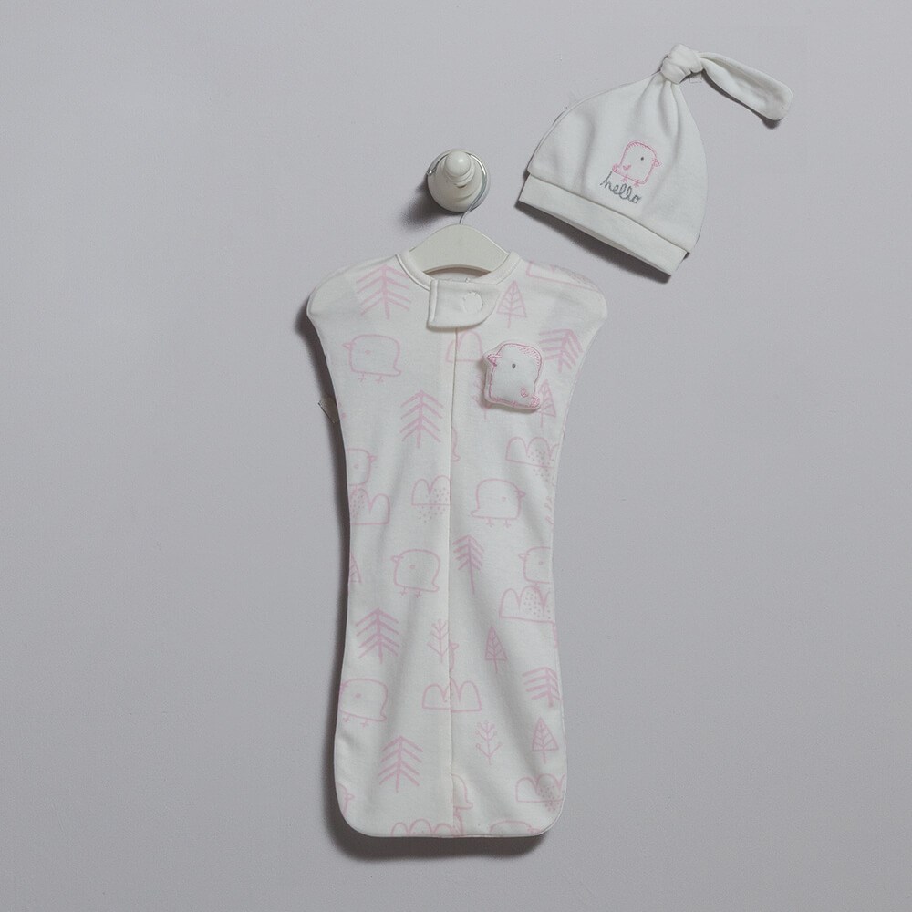 Caramell Bebek Kundağı KNK5819 Ekru-Pembe