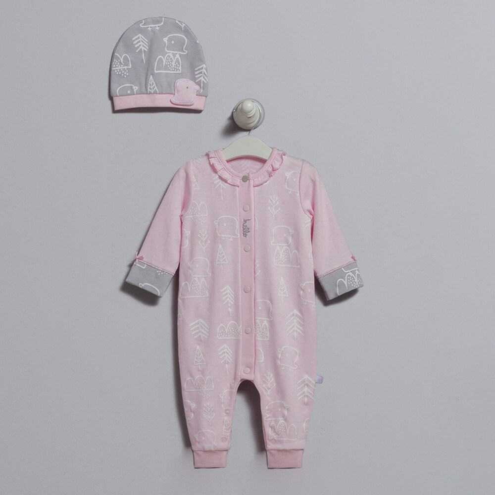 Caramell Patiksiz Bebek Tulumu TE5710P Pembe