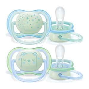 Philips Avent Ultra Air Night 2'li Silikon Emzik 0-6 Ay Mavi