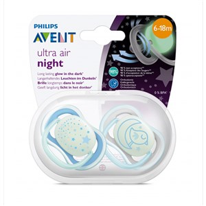 Philips Avent Ultra Air Night 2'li Silikon Emzik 6-18 Ay Mavi