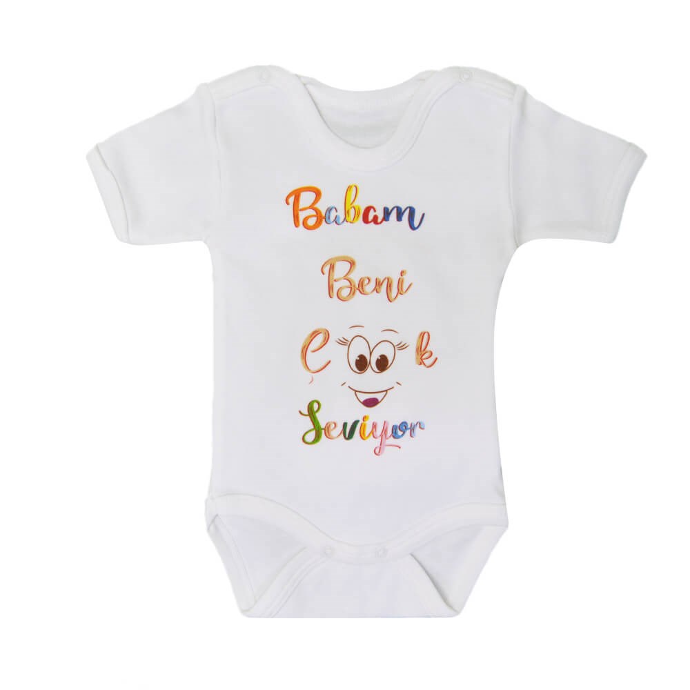 Sebi Bebe Kısa Kollu Baskılı Bebek Body 5906B Ekru