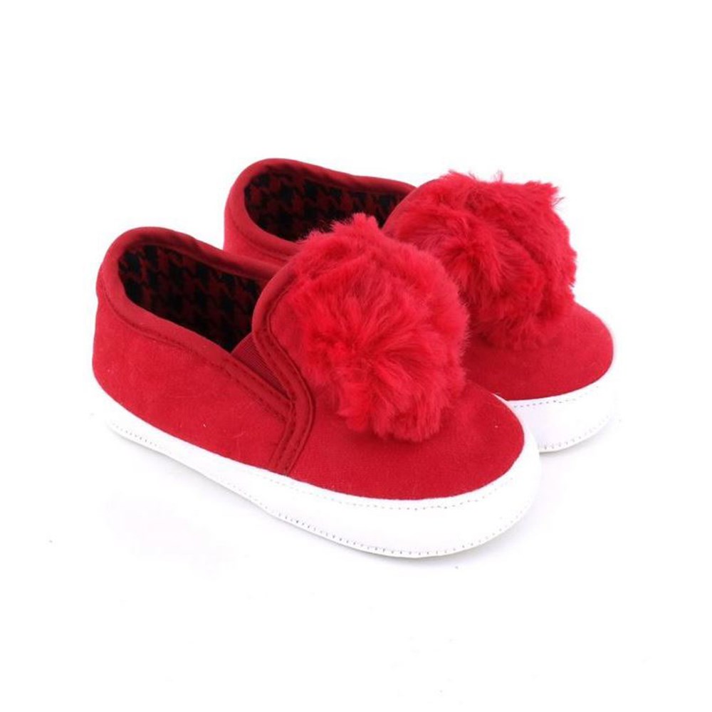Funny Baby Ponponlu İlk Adım Ayakkabı 1534 Kırmızı