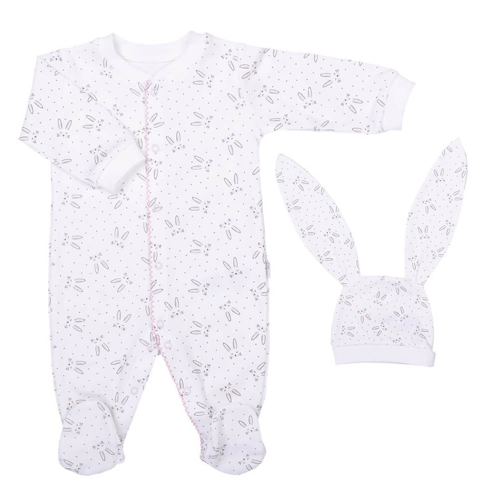 Kitikate Organik Rabbit Şapkalı Bebek Tulumu S78749 Ekru