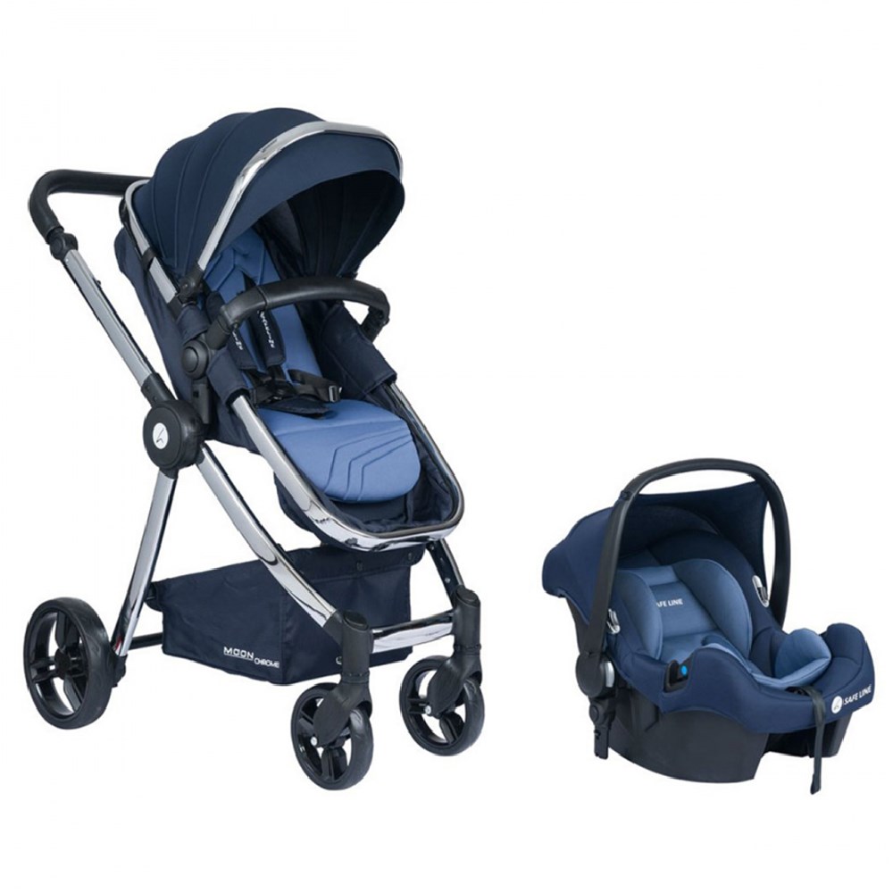 Safe Line Moon Chrome Travel Bebek Arabası Lacivert