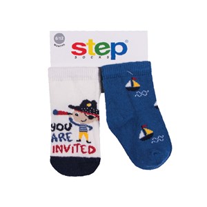 Step Korsan 2'li Soket Bebek Çorabı 10077 Lacivert
