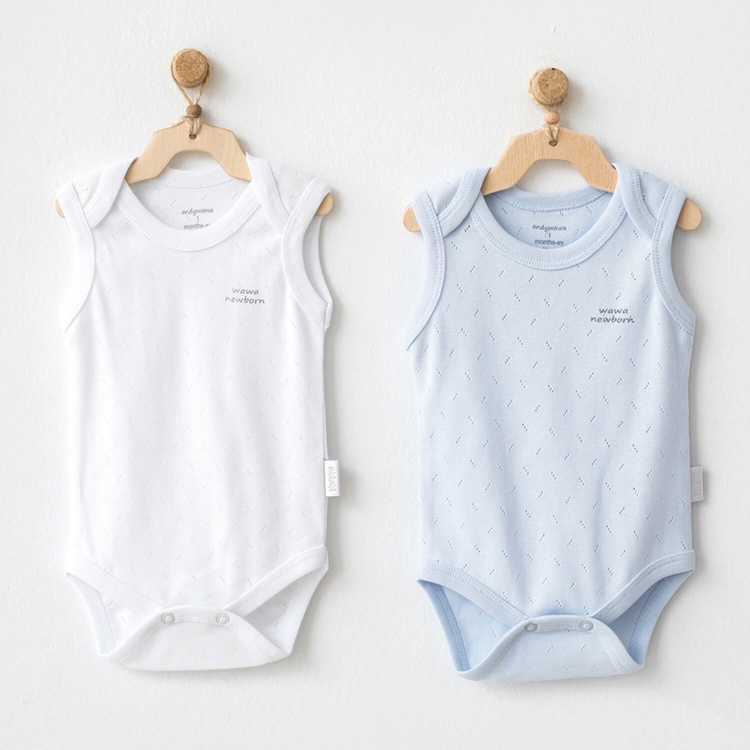 Andywawa 2'li Atlet Bebek Body AC20748 Mavi