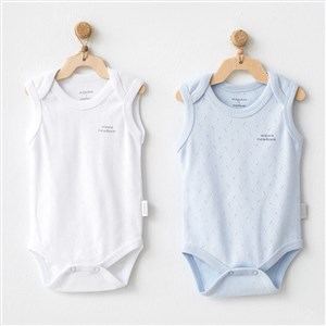 Andywawa 2'li Atlet Bebek Body AC20748 Mavi