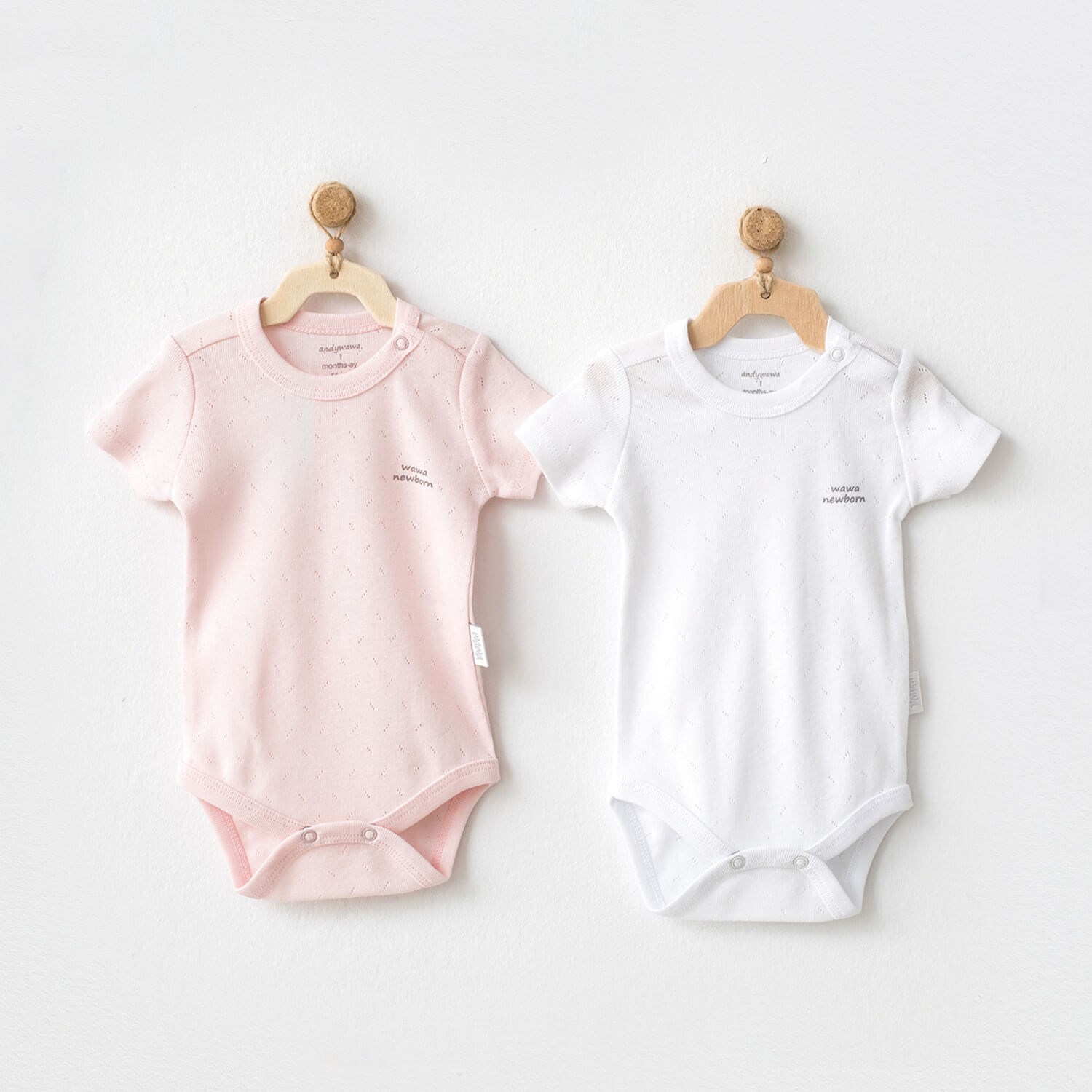 Andywawa 2'li Kısa Kollu Bebek Body AC20747 Pink