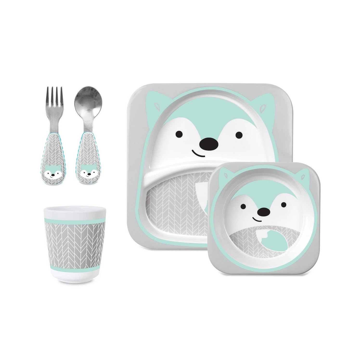 Skip Hop Çantalı Beslenme Seti Gri-Yeşil