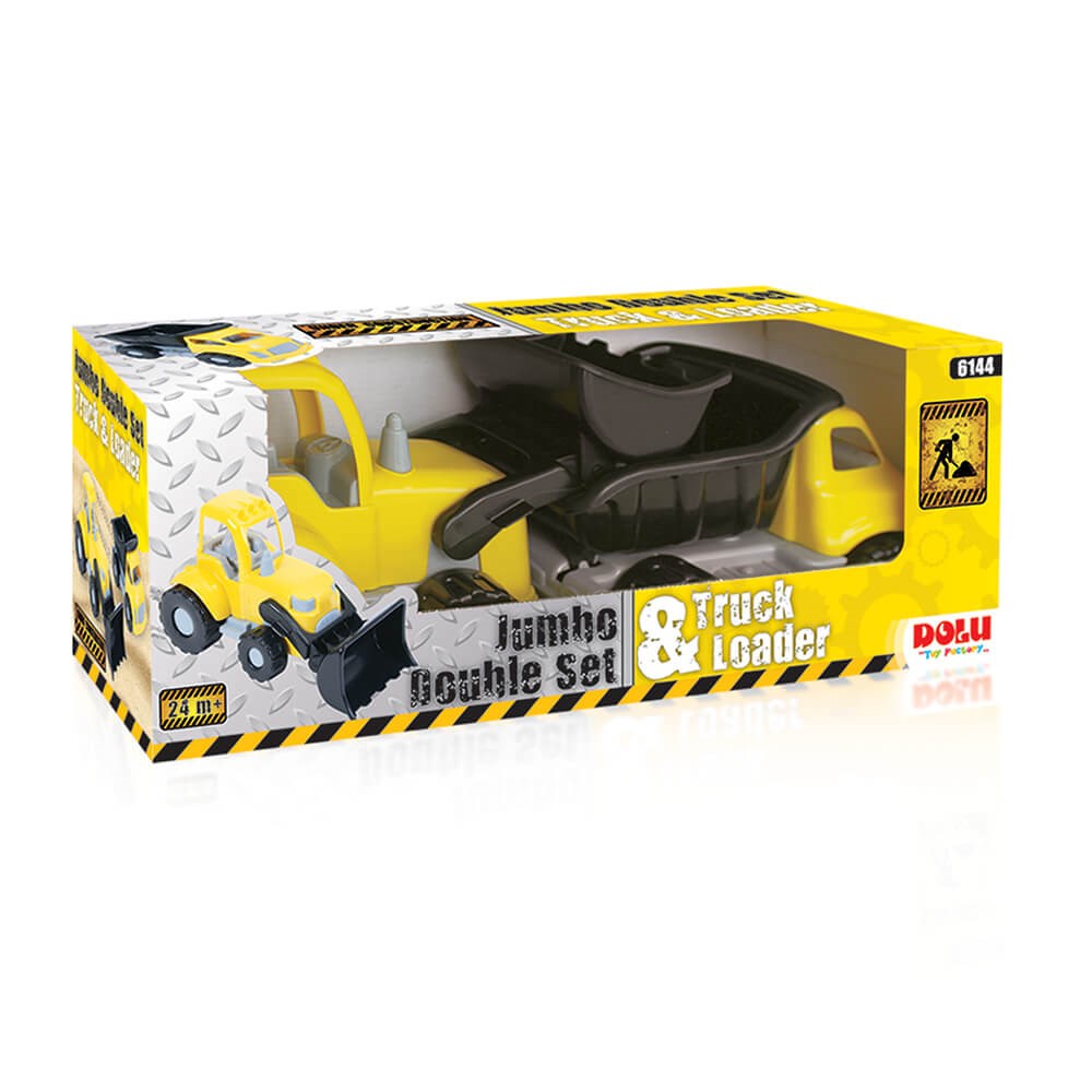 Dolu Oyuncak Jumbo İkili Kamyon - Dozer Set 
