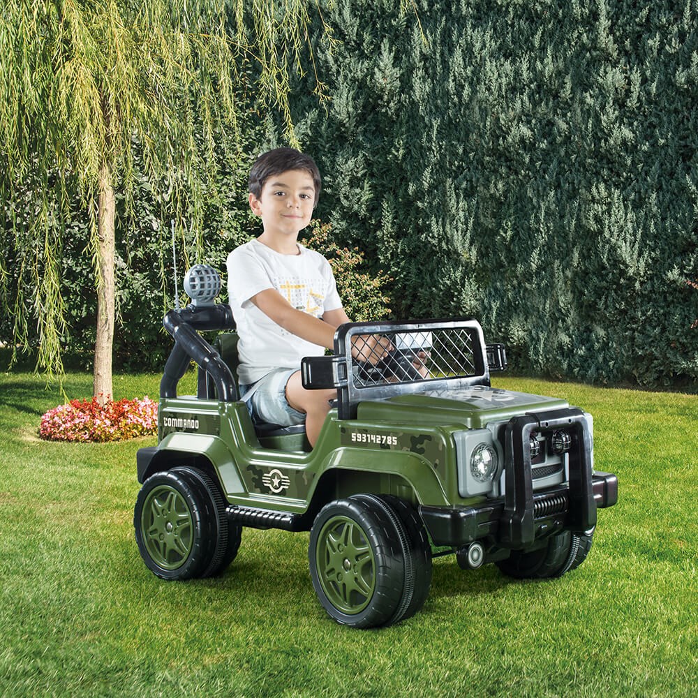 Dolu Oyuncak Commando 12 Volt Akülü Araba Jeep Yeşil