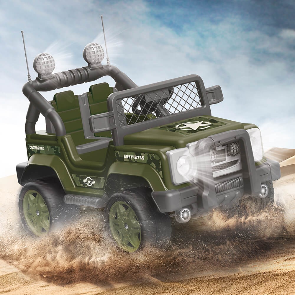 Dolu Oyuncak Commando 12 Volt Akülü Araba Jeep Yeşil