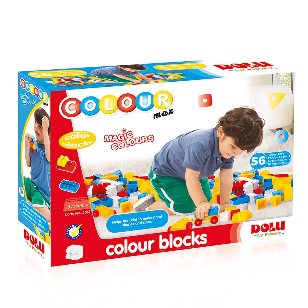 Dolu Renkli Bloklar 56 Parça 