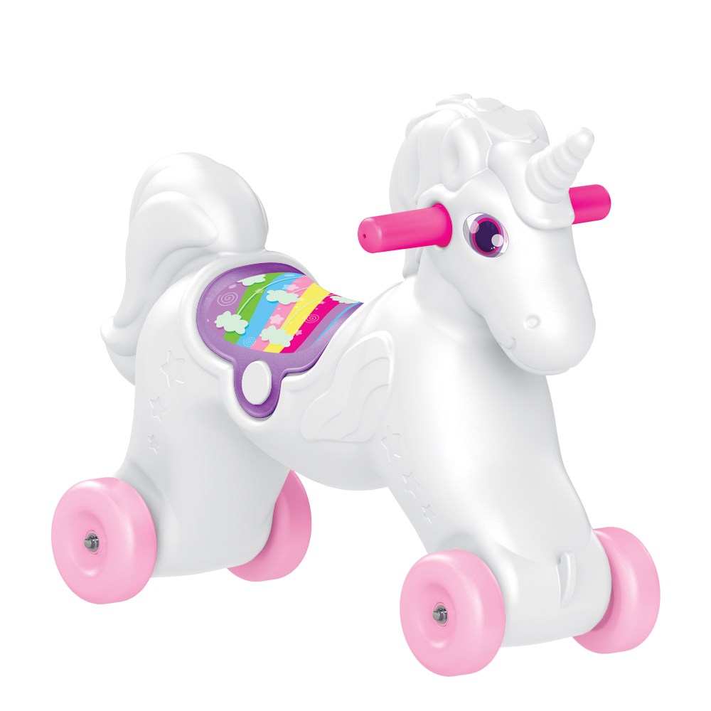 Dolu Oyuncak Unicorn Sallanan Tekerlekli At 