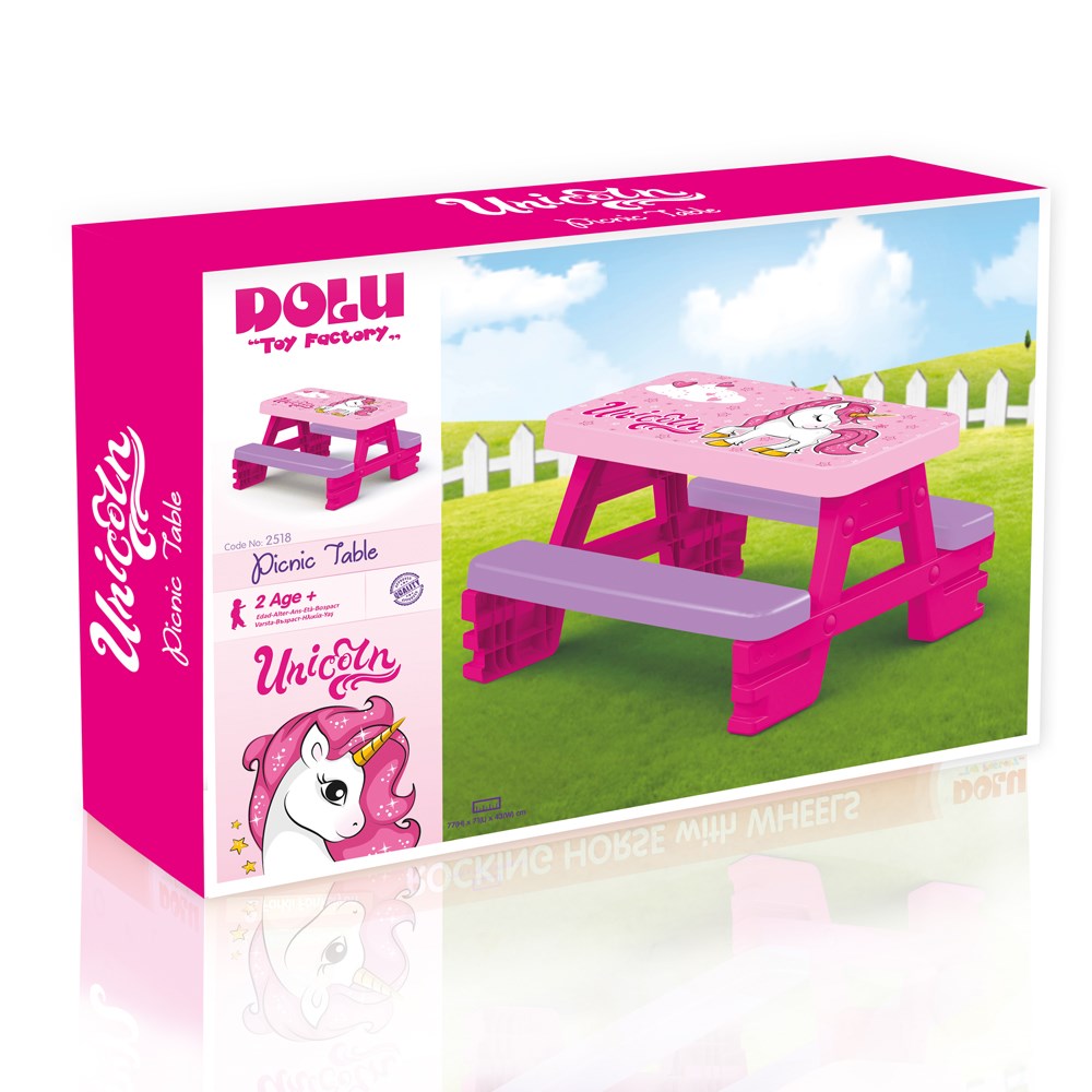 Dolu Unicorn Oyuncak Piknik Masası 