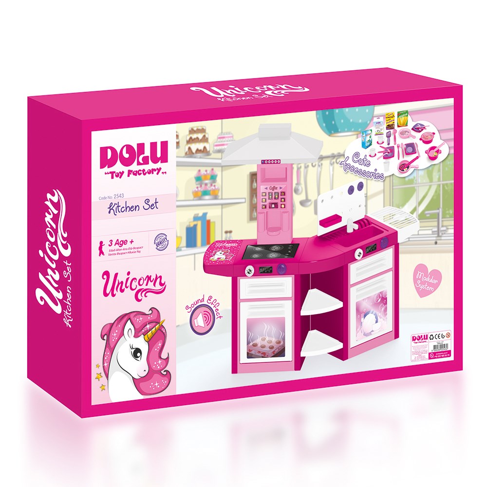 Dolu Unicorn Oyuncak Mutfak Seti 2'li 
