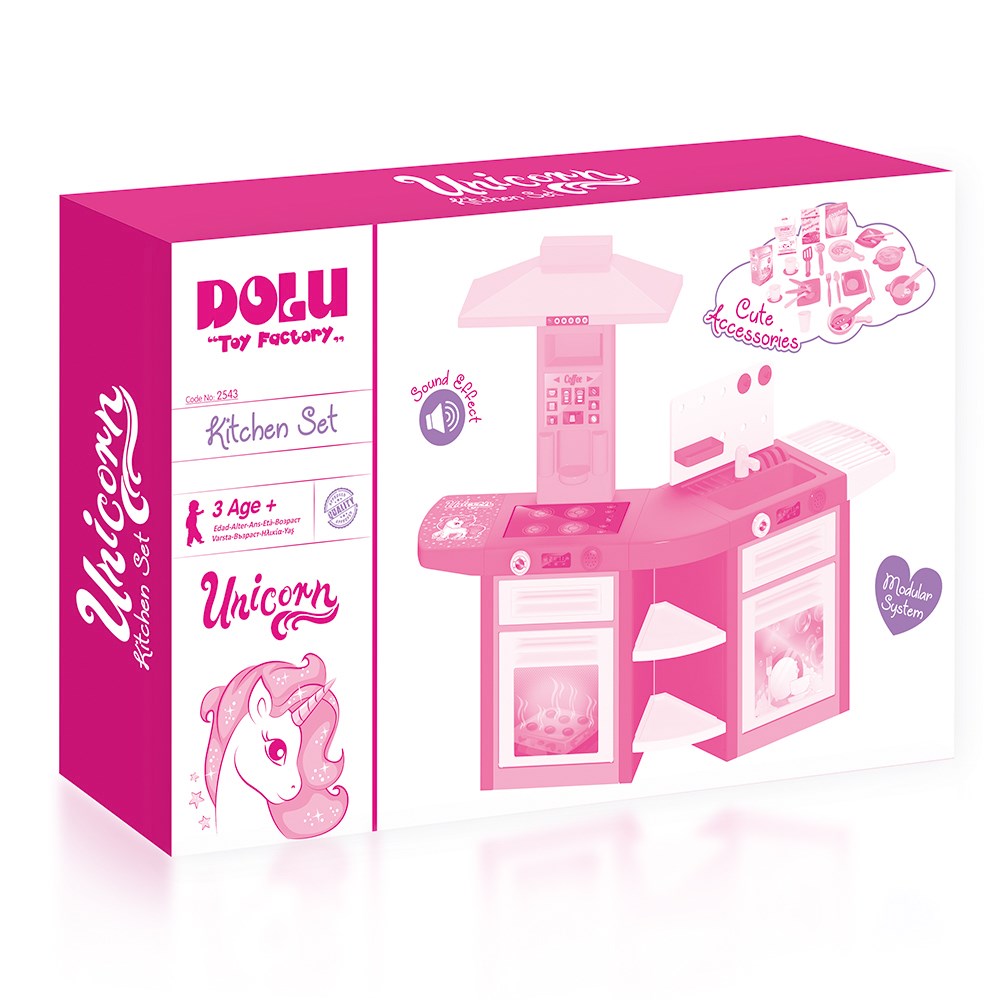 Dolu Unicorn Oyuncak Mutfak Seti 2'li 