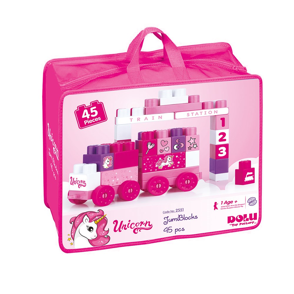 Dolu Unicorn Çantalı Mega Blok 45'li 