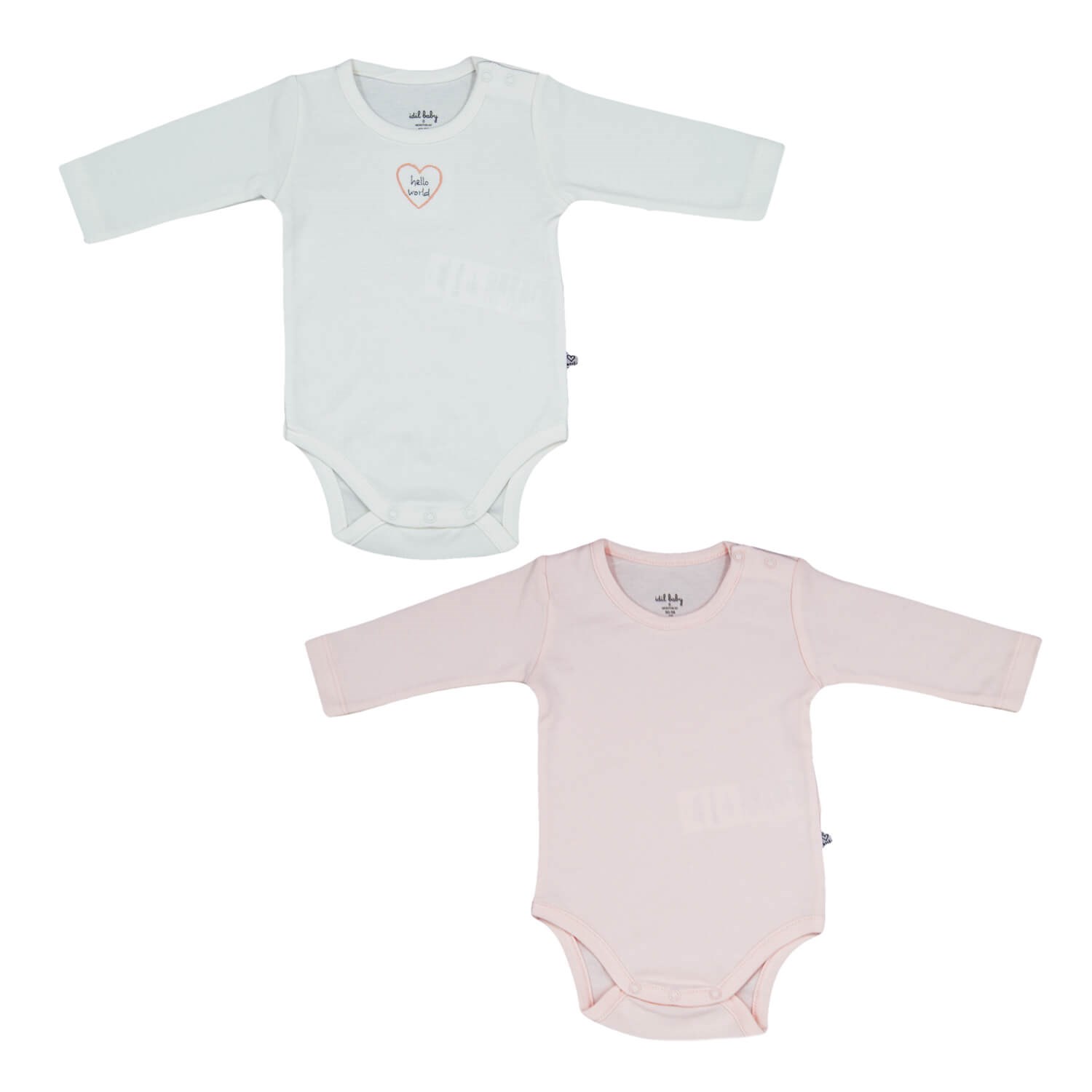 İdil Baby 2'li Uzun Kollu Bebek Body 13541 Pudra