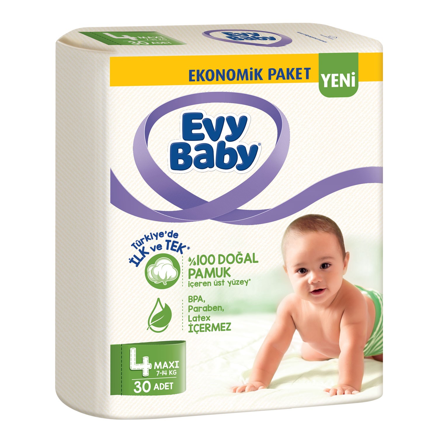 Evy Baby Bebek Bezi 4 Beden Maxi 30 Adet 7-14 Kg 