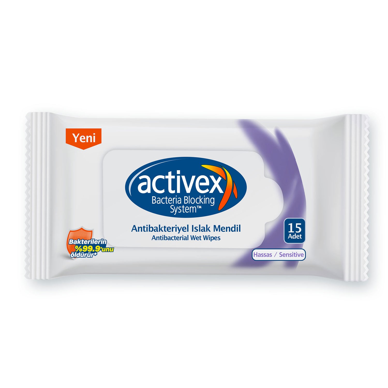 Activex Antibakteriyel Islak Mendil Hassas 15 Yaprak 3'lü 