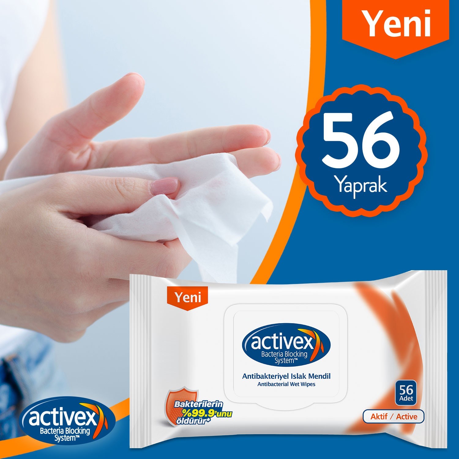 Activex Antibakteriyel Islak Mendil Aktif 56 Yaprak 