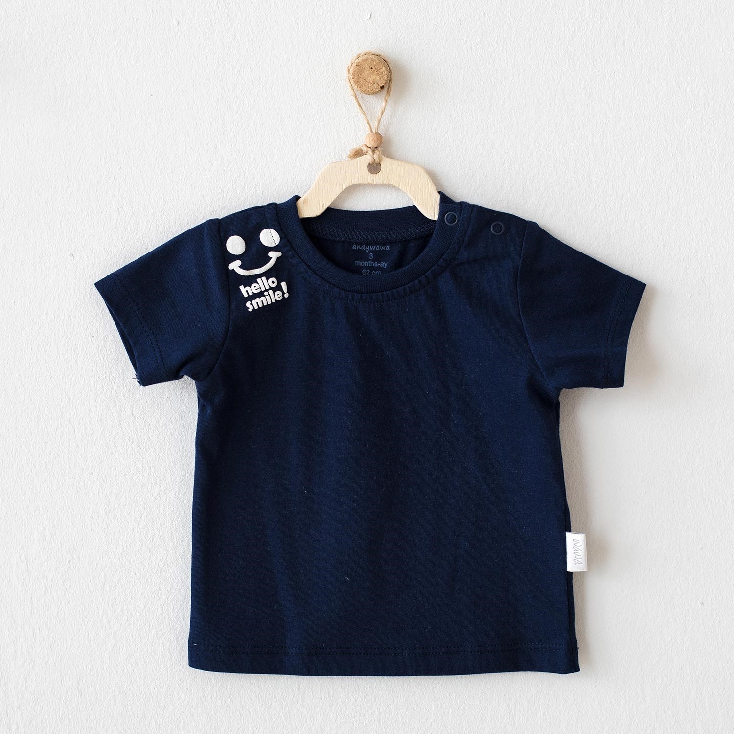Andywawa Basic Bebek Tshirt AC20744 Lacivert