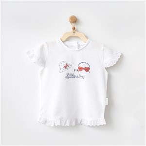 Andywawa Basic Kısa Kollu Bebek Tshirt AC20846 Beyaz