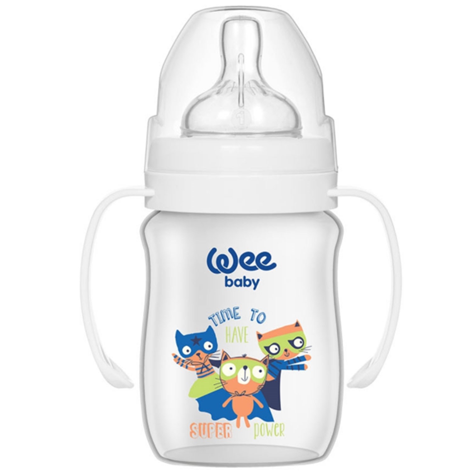 Wee Baby Klasik Geniş Ağızlı Kulplu PP Biberon 150 ml 137 Beyaz