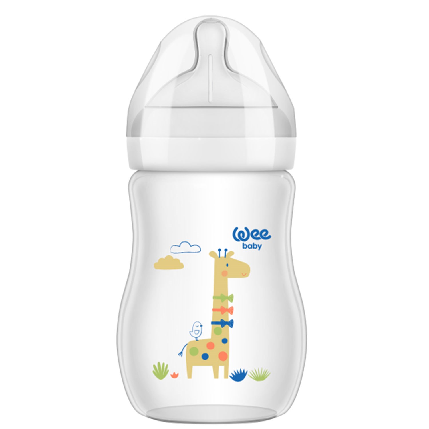 Wee Baby Natural PP Biberon 250 ml Beyaz-Turuncu