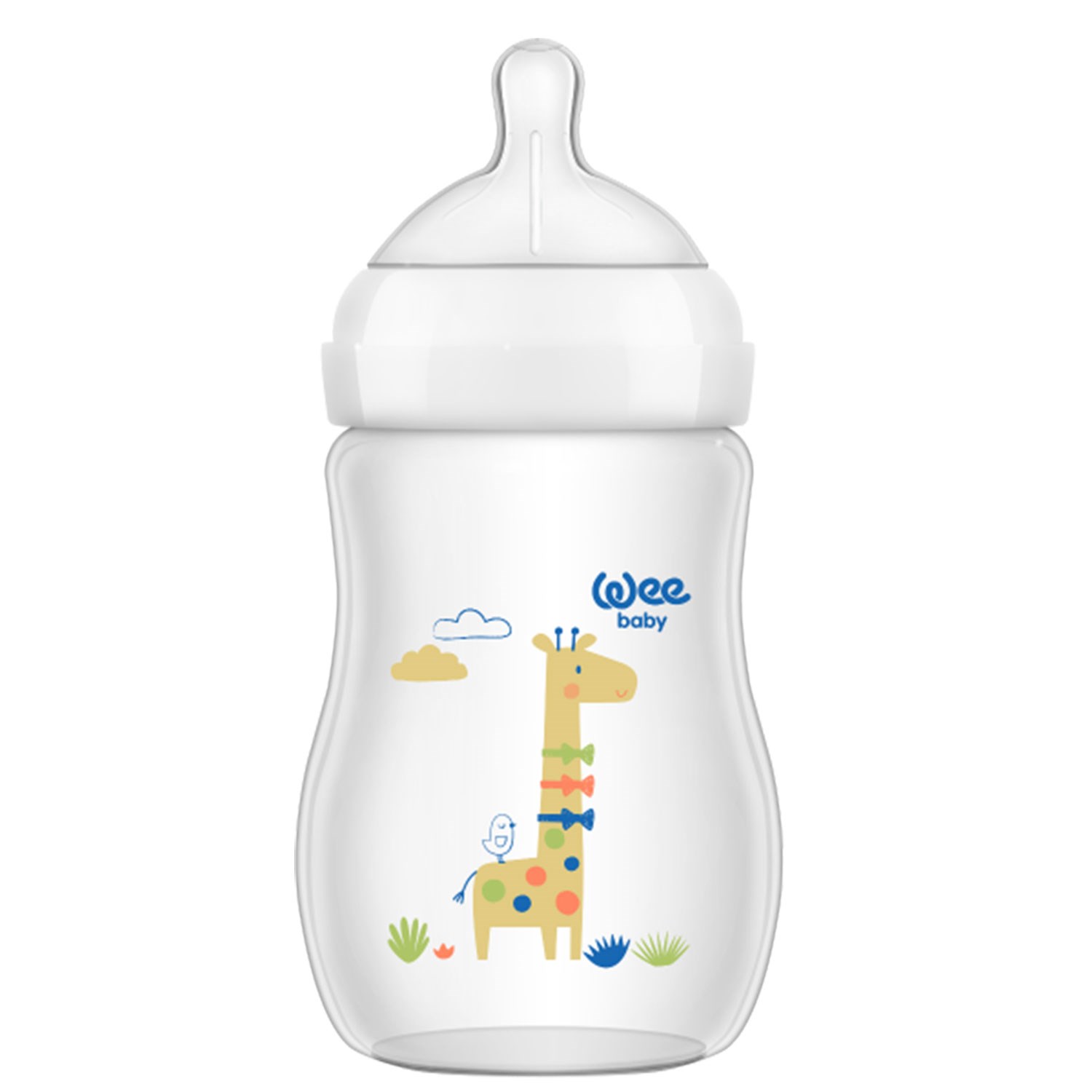 Wee Baby Natural PP Biberon 250 ml Beyaz-Turuncu