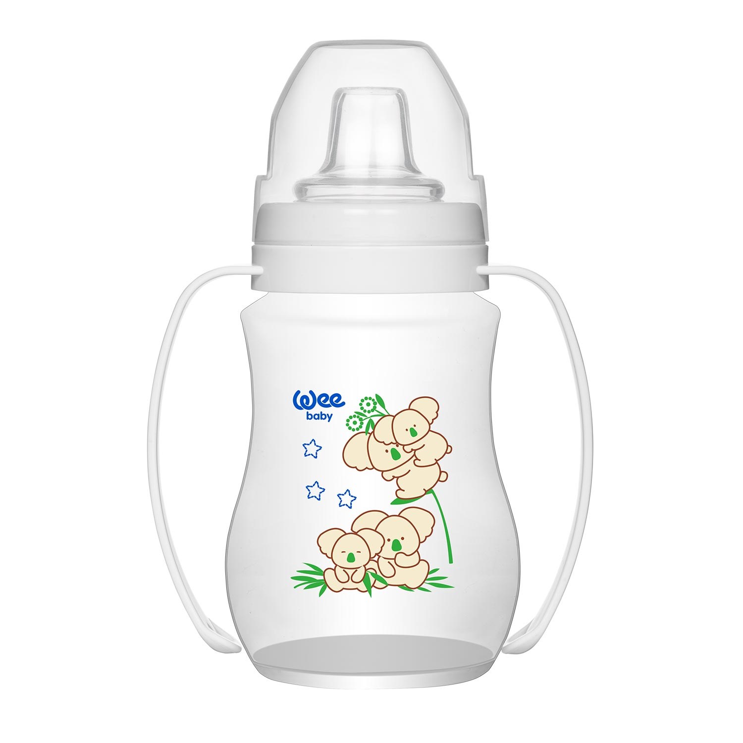 Wee Baby Akıtmaz Kulplu PP Antikolik Bardak 250 ml 754 Naturel Beyaz