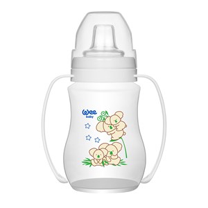 Wee Baby Akıtmaz Kulplu PP Antikolik Bardak 250 ml 754 Naturel Beyaz