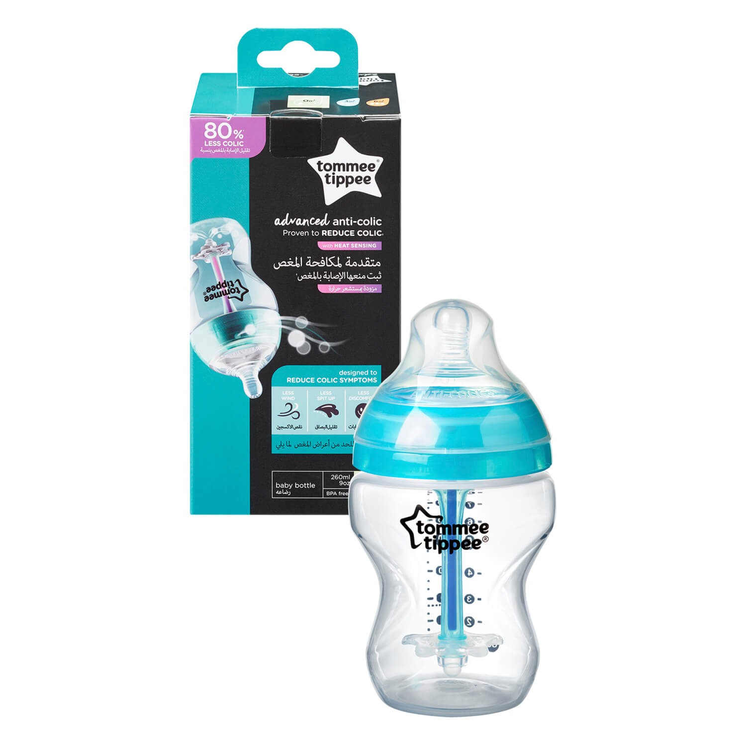 Tommee Tippee Gelişmiş Antikolik Biberon 260 ml Turkuaz