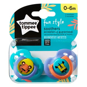 Tommee Tippee Fun Style Ortodontik Emzik 2'li 0-6 Ay  Yeşil-Mor