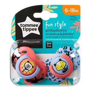 Tommee Tippee Fun Style Ortodontik Emzik 2'li 6-18 Ay  Mor-Pembe