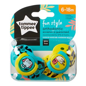 Tommee Tippee Fun Style Ortodontik Emzik 2'li 6-18 Ay  Sarı-Yeşil