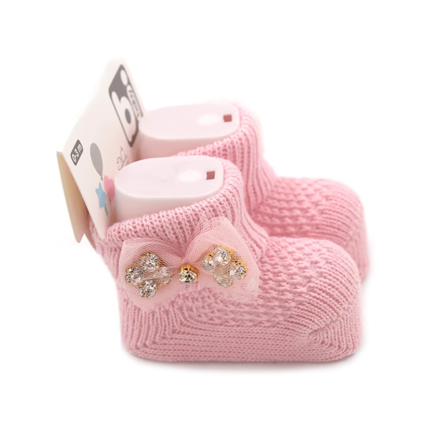 Bibaby Fiyonklu Bebek Çorabı 68301 Pembe