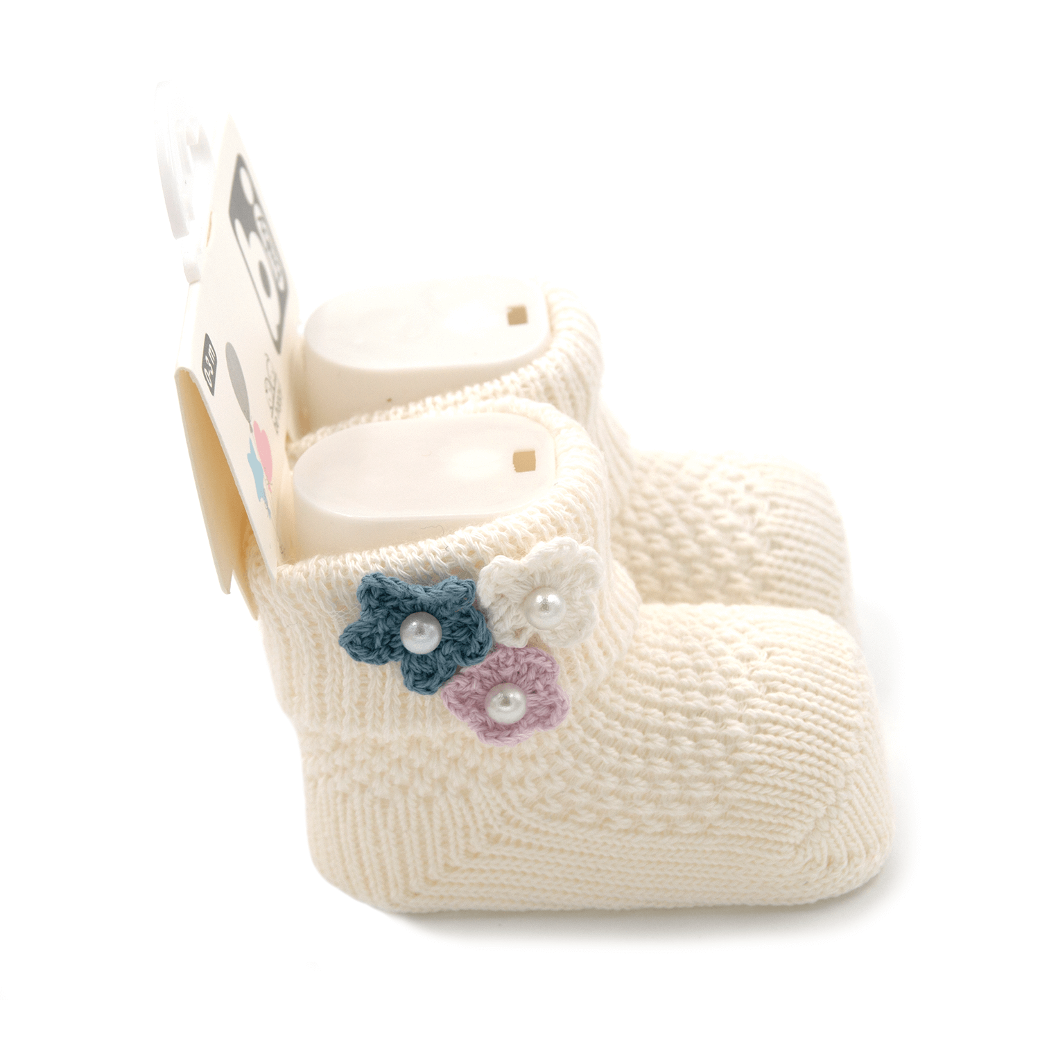 Bibaby Çiçekli Bebek Çorabı 68300 Ekru