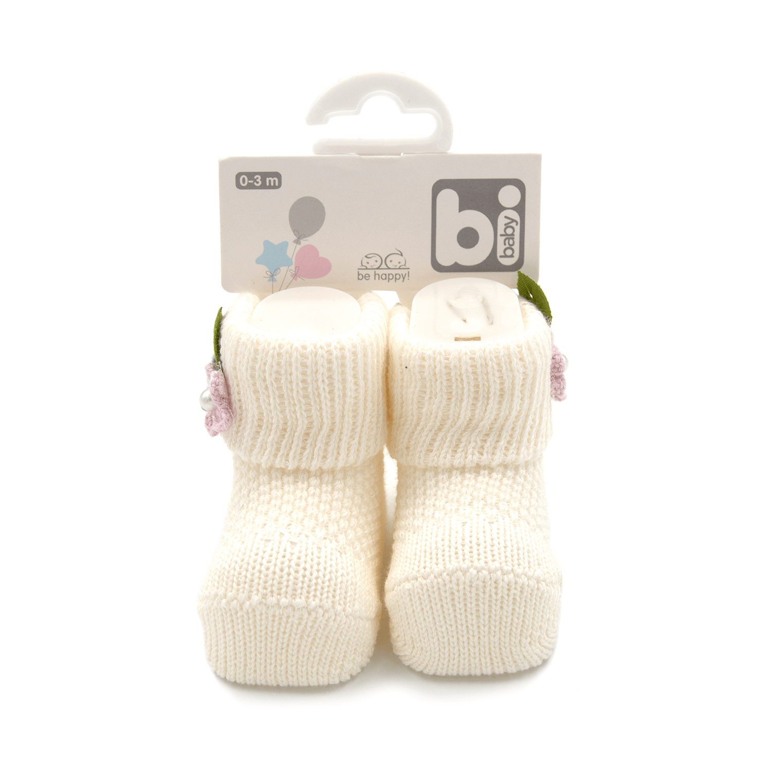 Bibaby Çiçekli Bebek Çorabı 68300 Ekru