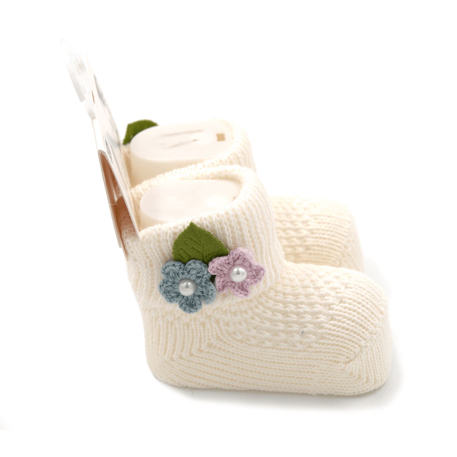 Bibaby Çiçekli Bebek Çorabı 68300 Ekru