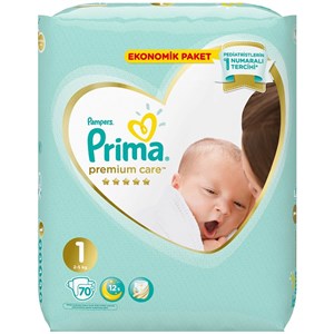 Prima Bebek Bezi Premium Care 1 Beden Yenidoğan Paketi 70 Adet 