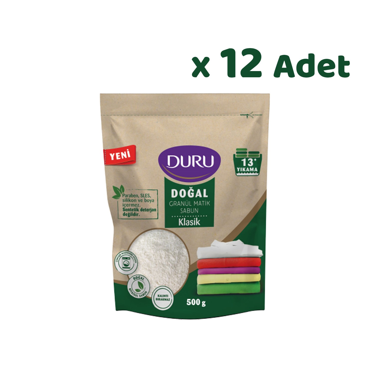 Duru Granül Matik Sabun 500 gr Klasik x 12 Adet 