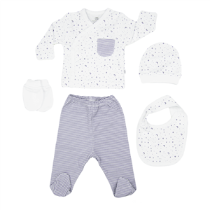 Bibaby Stars 5'li Hastane Çıkış Seti 62153 Beyaz