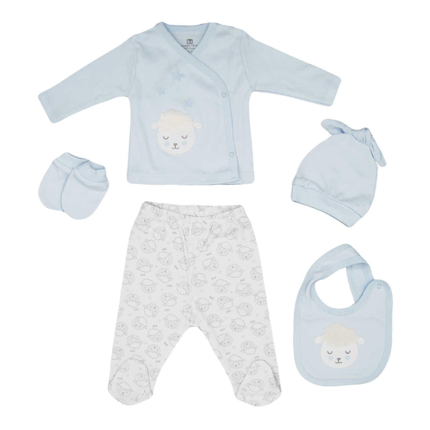 Bibaby Sweet Lamb 5'li Hastane Çıkış Seti 62166 Mavi
