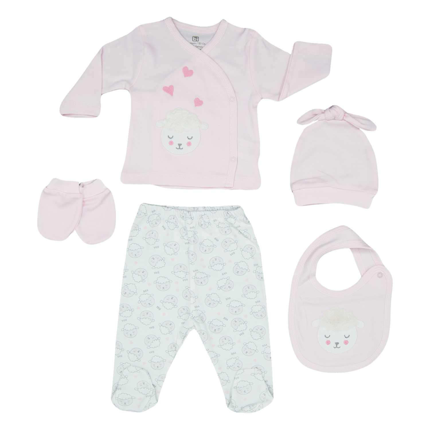 Bibaby Sweet Lamb 5'li Hastane Çıkış Seti 62166 Pembe