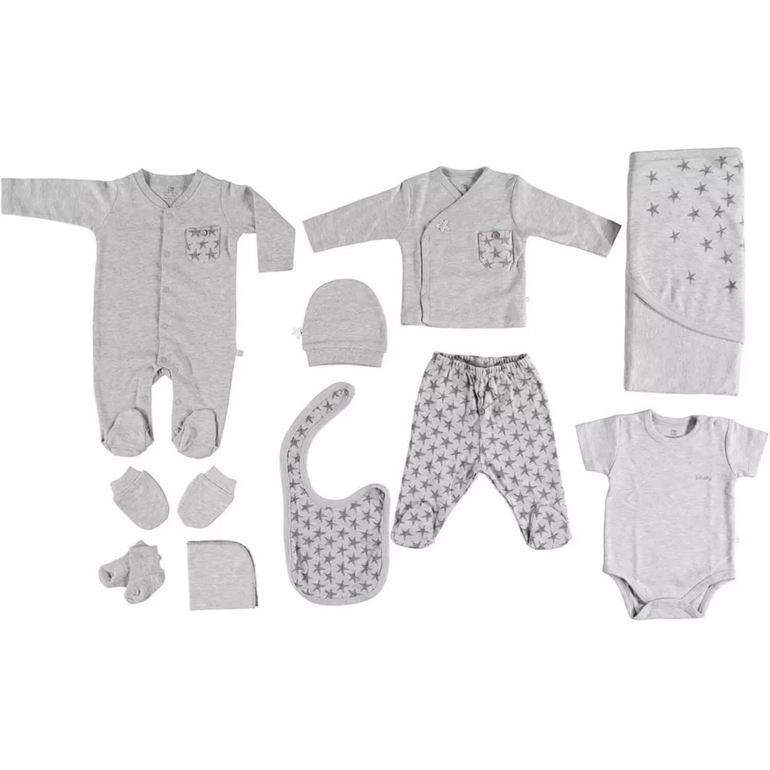 Bibaby New Dream 10'lu Bebek Hastane Çıkış Seti 63132 Gri-Melanj