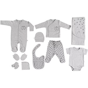 Bibaby New Dream 10'lu Bebek Hastane Çıkış Seti 63132 Gri-Melanj
