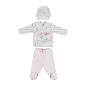 Bibaby Hello Spring 3'Lü Bebek Zıbın Takımı 73165 Gri